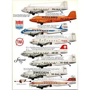 DC-3 C/n 1959 NC18101 Of Western Air Lines 1968 Aircraft Warplane Print SV27-3